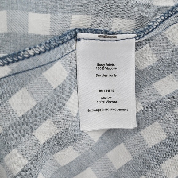 Vineyard Vines Gingham Moonshine Dress Womens Size XS Navy Blue Tie Sleeveless - Picture 8 of 12